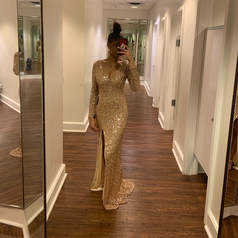 Formal champagne color gown